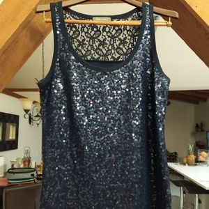 Blue blingy top